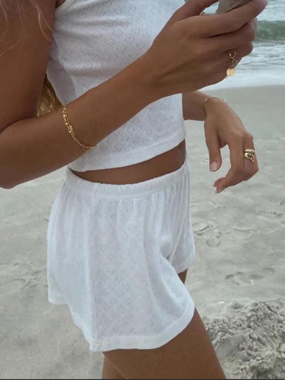 Brandy Melville emery white shorts
